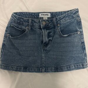 RSQ Women's Mini Denim Skirt - Classic Blue